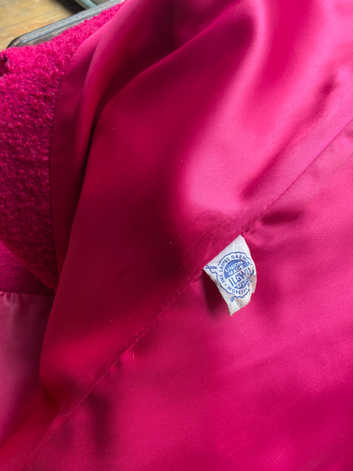 60s Pink Burl Wool ILGWU Coat M