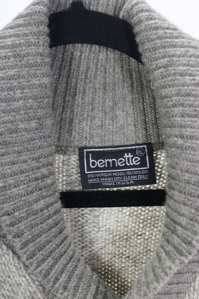 80s Bernette Oatmeal Cowlneck Sweater XL