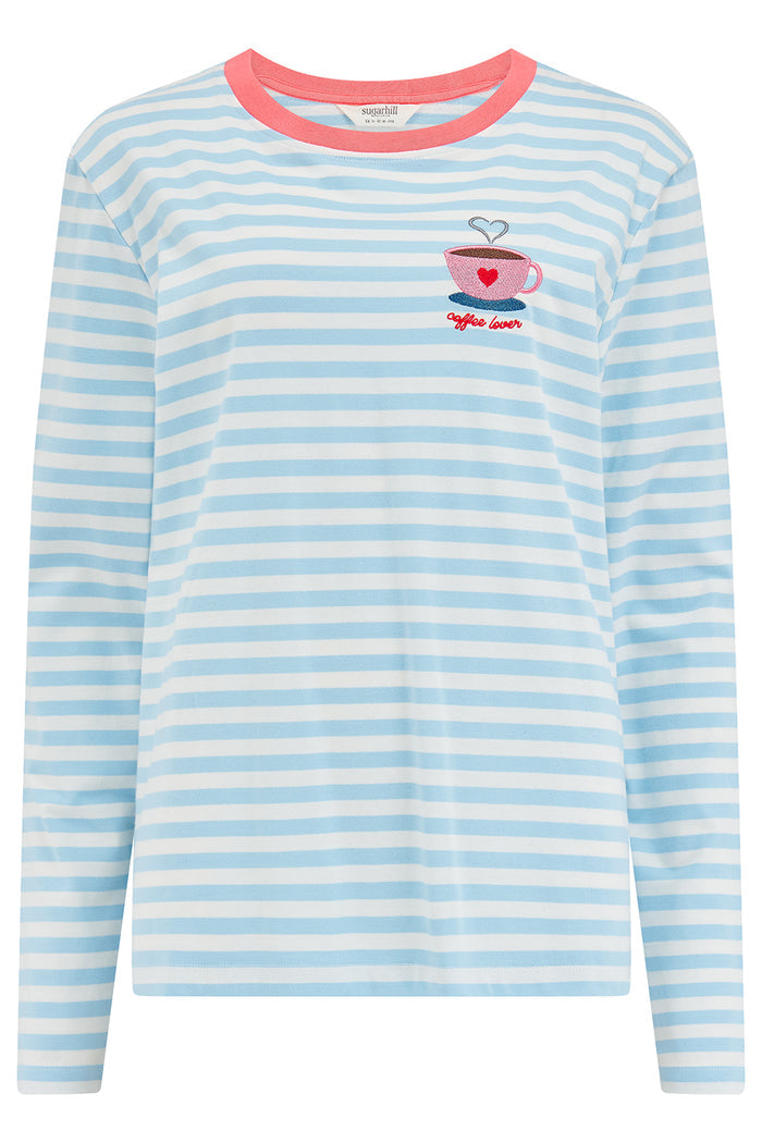 Brunswick Jersey Top (Off White/Blue)