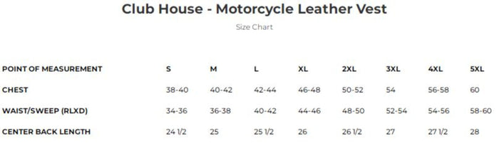 Club House Vest: Designed for the minimalist rider, the Club House Men's Motorcycle Leather Vest offers clean lines and a sle