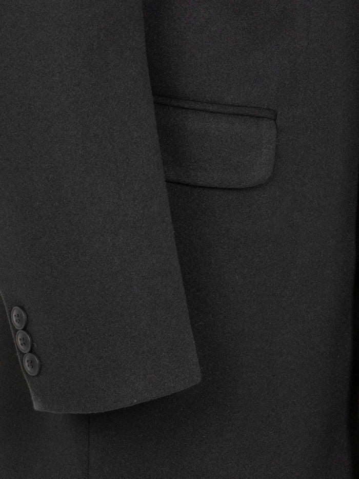 Korbin Notch lapeled Black Trench coat 6XL