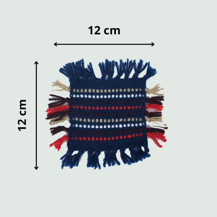 Handloom Table coasters | Set of 6 | Home Decor - Mojopanda Organic Store