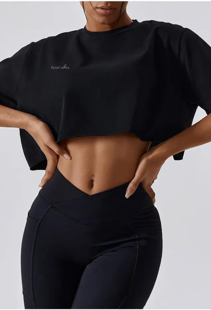 Kem Cropped Tee - Black