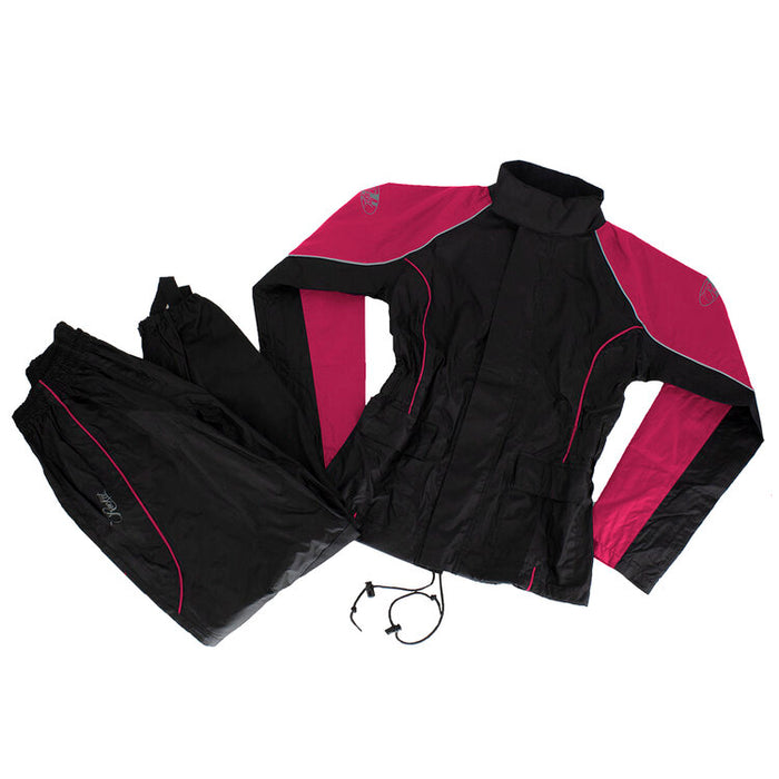 Ladies RS2 Rain Suit: 2-Piece Waterproof Rainsuit
Jacket Features:
Waterproof Soft Polyester outer shell with PVC backing