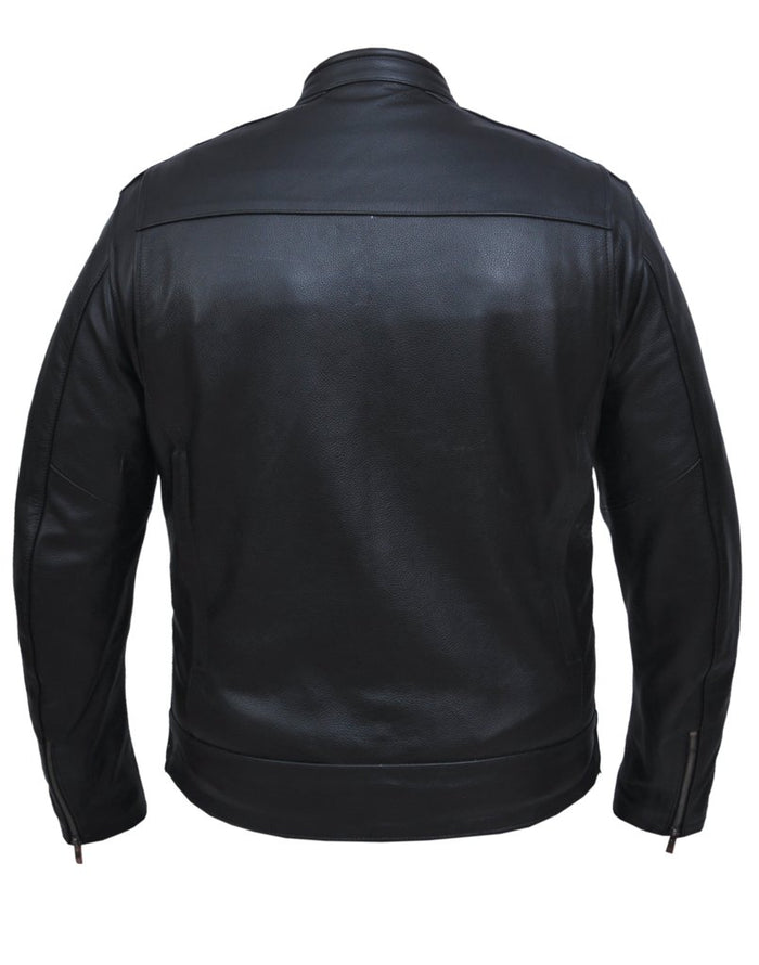 Men's Cow Hide Leather Jacket: Features:
MENS PREMIUM LEATHER JACKET
In Premium Cowhide Leather
2 outside pockets
2 inside