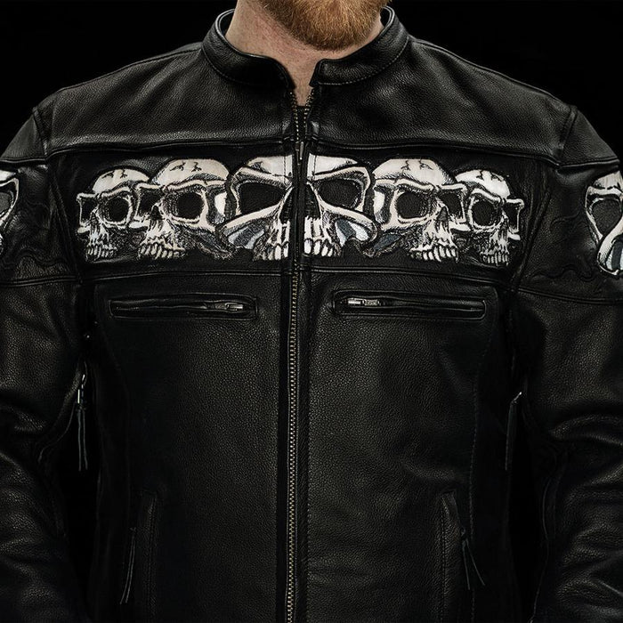 Men's Savage Skulls Jacket: Features:
Soft Milled Cowhide 1