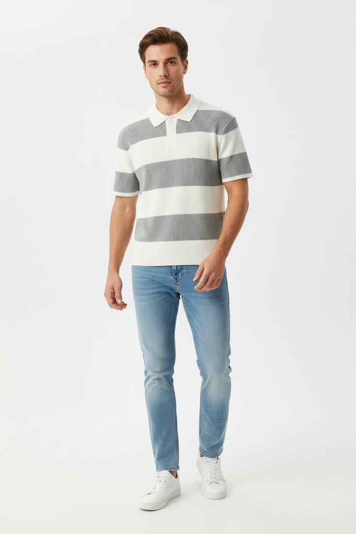 men's acrylic knit lapel sweater summer casual wardrobe piece