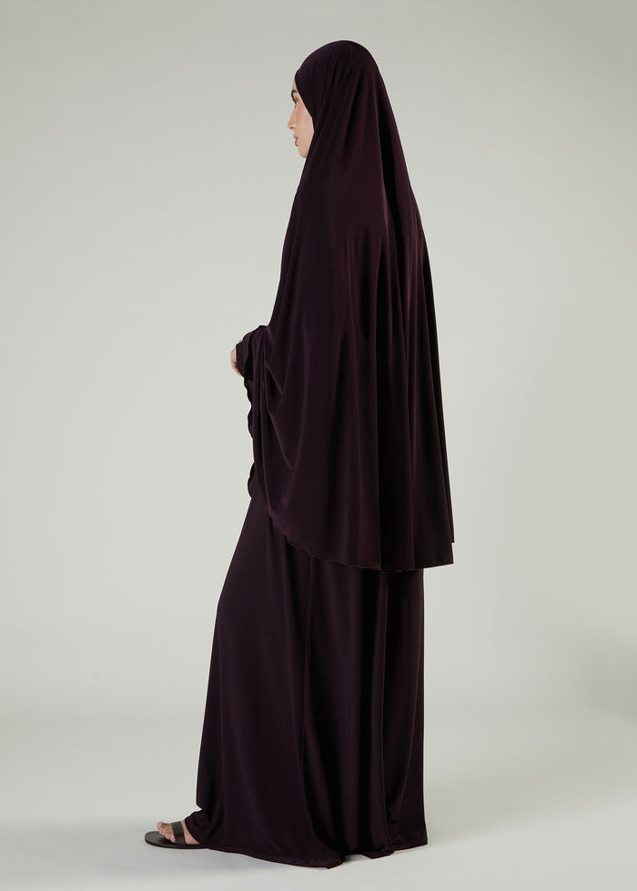 Prayer Abaya Set Plum