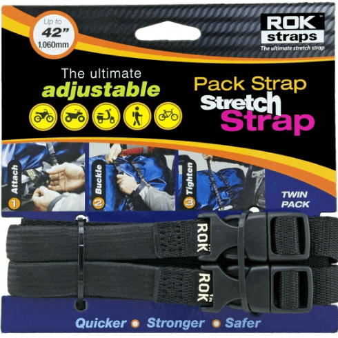 ROK Strap MediumDuty Black 42-Inch: MOTORCYCLE STRETCH STRAP
Famous "flat cargo stretch straps", designed specifically for m