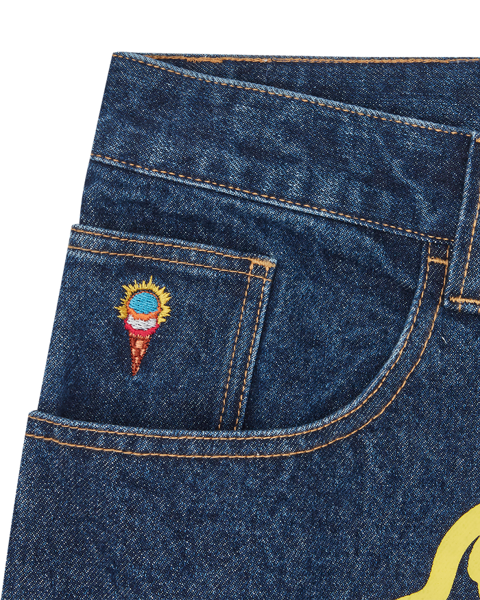 Running Dog Double Scoop Denim Pants