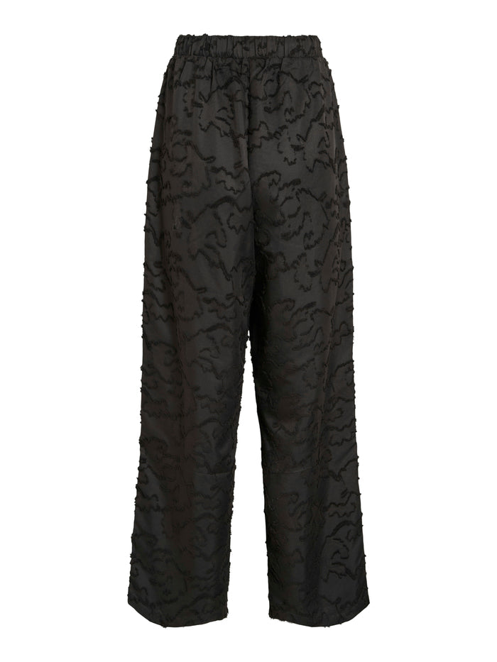 Saba Textured Wide Leg Pants (Black)