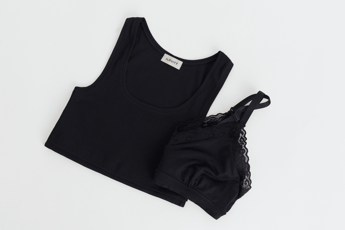 Square Neck Nursing Top & Bra Combo - Ilouity