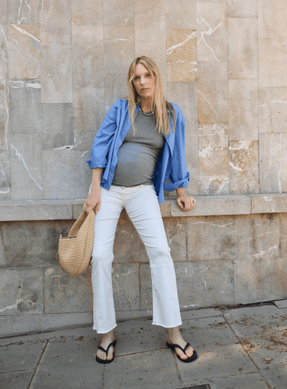 02 Flare Raw Hem - White - Ilouity