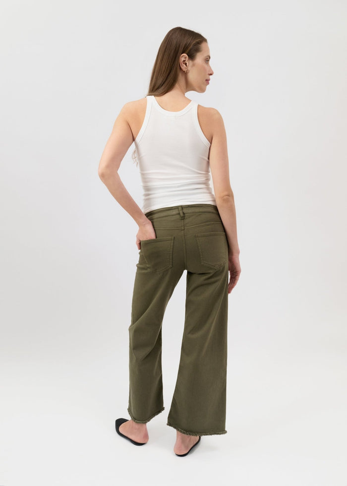 03 Wide Raw Hem - Army Green - Ilouity