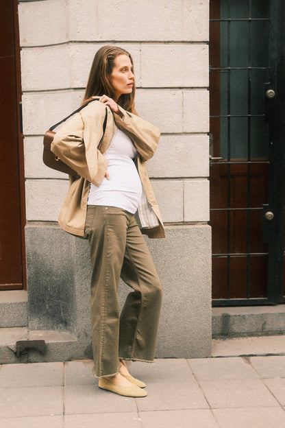 03 Wide Raw Hem - Army Green - Ilouity