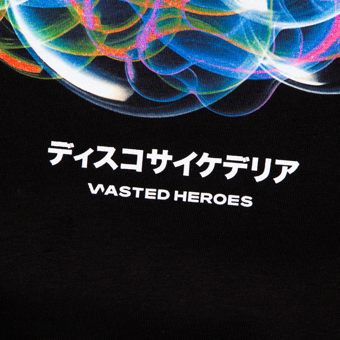 046 Disco Psychedelia Front Print - Tshirt - Black
