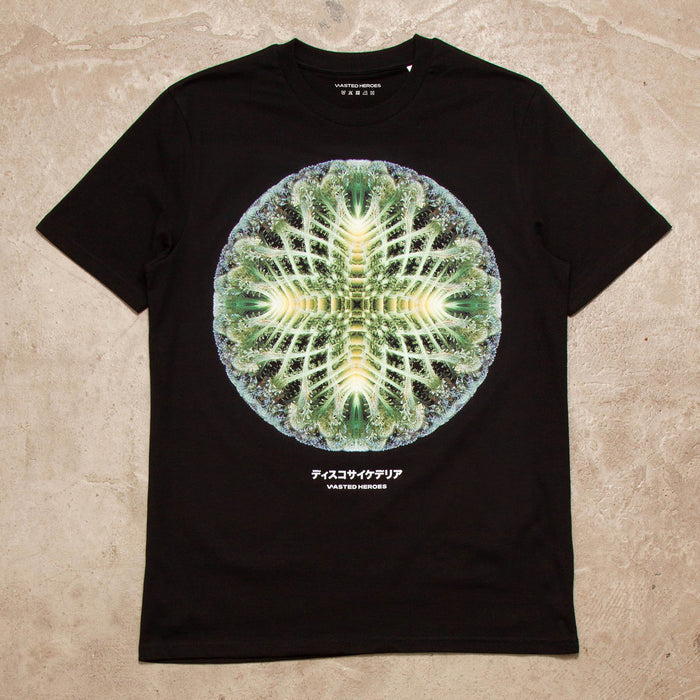 055 Orb Disco Psychedelia Front Print - Tshirt - Black