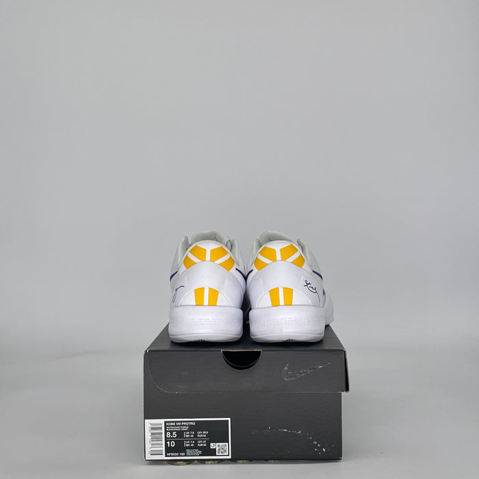 NIKE KOBE 8 PROTRO LAKERS HOME HF9550-100 SIZE 8.5/10W