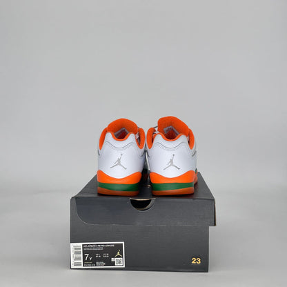AIR JORDAN 5 LOW MIAMI HURRICANES FQ1293-018 SIZE 7/8.5W GS