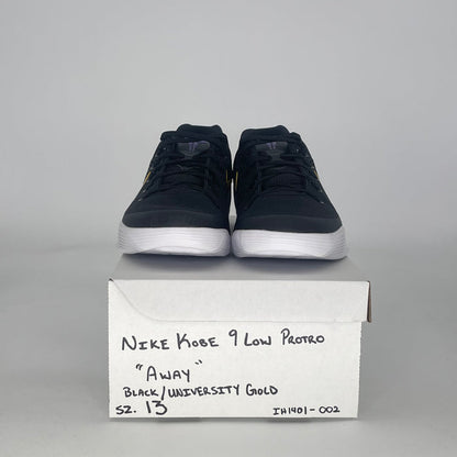 NIKE KOBE 9 EM LOW PROTRO BLACK UNIVERSITY GOLD IH1401-002 SIZE 13/14.5W