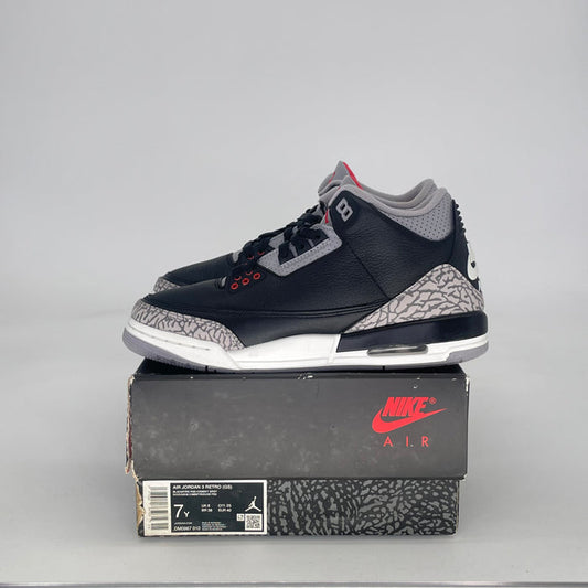 AIR JORDAN 3 BLACK CEMENT DM0967-010 SIZE 7/8.5W GS