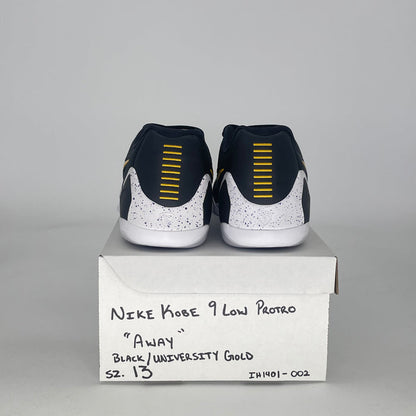 NIKE KOBE 9 EM LOW PROTRO BLACK UNIVERSITY GOLD IH1401-002 SIZE 13/14.5W