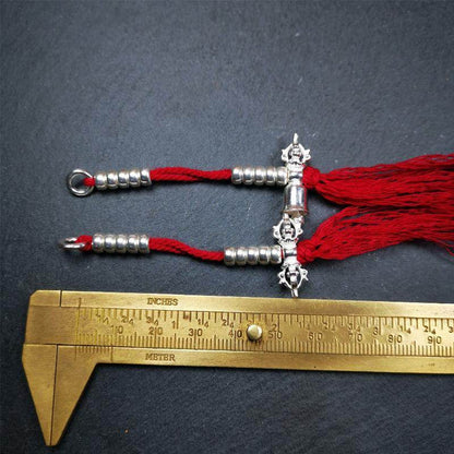 5mm Sterling Silver Prayer Bead Counters with Dorje and Vajra Pendant - Tibetan Buddhist vajra, view 6