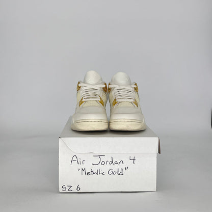AIR JORDAN 4 METALLIC GOLD AQ9129-170 SIZE 6/7.5W GS