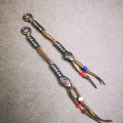 6mm Cold Iron Prayer Bead Counters with Mantra Dot Pendant - Tibetan Buddhist art, view 4