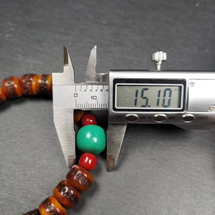 7.5" Yak Bone Wrist Mala - Tibetan Buddhist mala beads, view 8