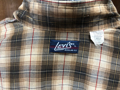 80s Levis Metallic Plaid Shirt      L