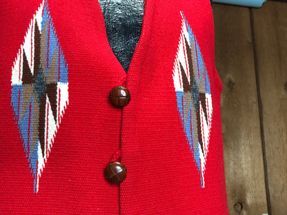 80s Ortega’s Red Chimayo Vest         M