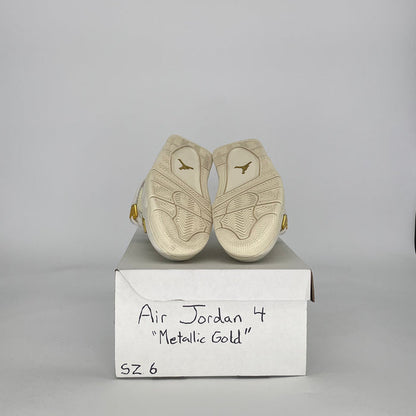 AIR JORDAN 4 METALLIC GOLD AQ9129-170 SIZE 6/7.5W GS
