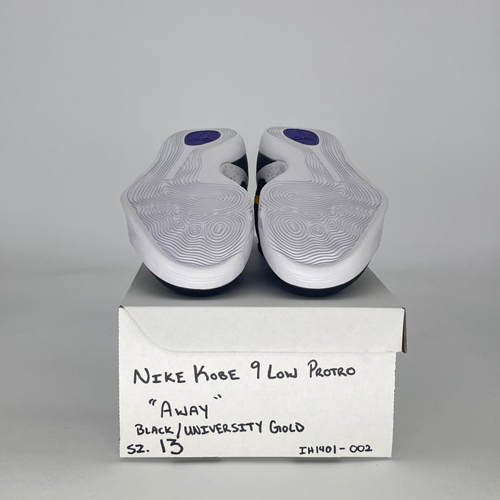 NIKE KOBE 9 EM LOW PROTRO BLACK UNIVERSITY GOLD IH1401-002 SIZE 13/14.5W