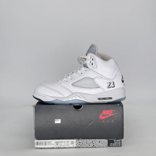 AIR JORDAN 5 WHITE METALLIC HQ7978-103 SIZE 10.5/12W