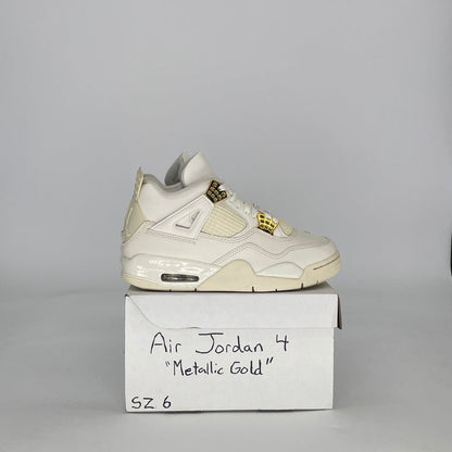 AIR JORDAN 4 METALLIC GOLD AQ9129-170 SIZE 6/7.5W GS