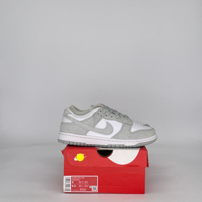 NIKE DUNK LOW LIGHT SILVER CORDUROY FN7658-100 SIZE 6.5/8W GS