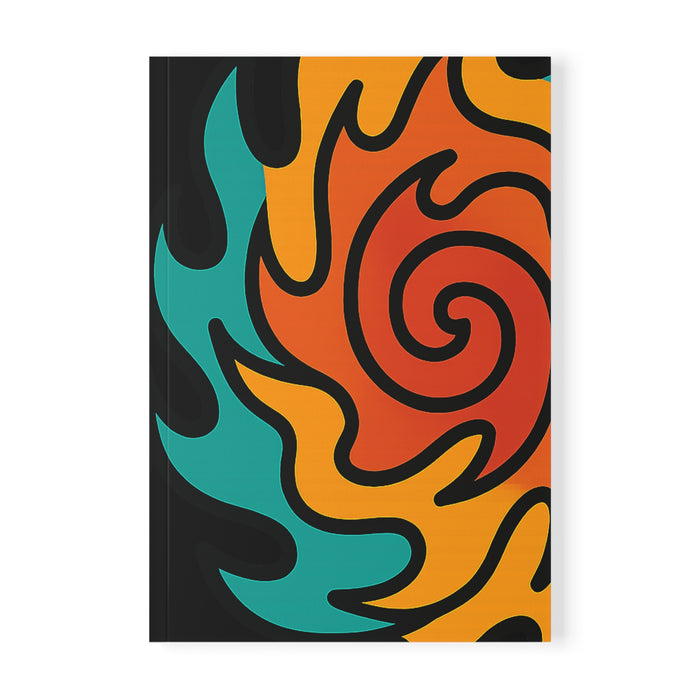 Lined A5 writing journal with softcover design and spiral binding for organized notes, ideas, plans and school work for work.