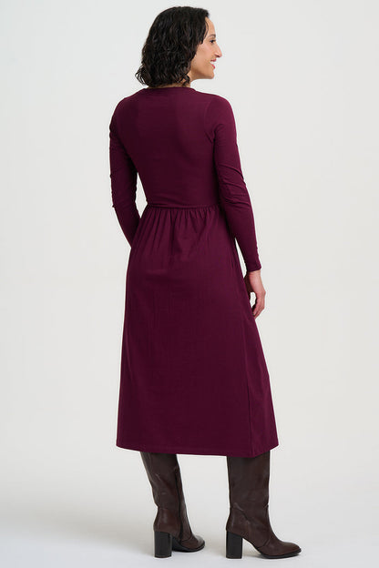 Abella Midi Dress (Wine)
