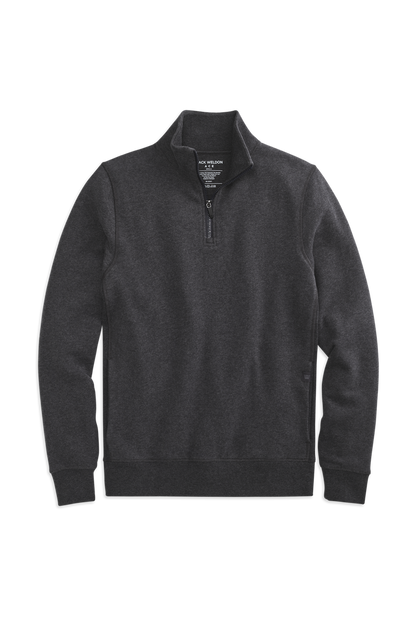 Charcoal Heather | Front view of Ace Half Zip in Charcoal Heather