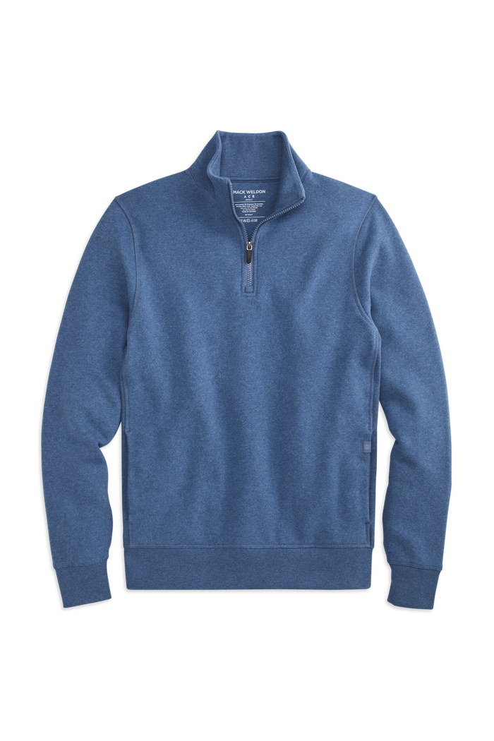Blue Jean Heather | Front view of Ace Half Zip in Blue Jean Heather