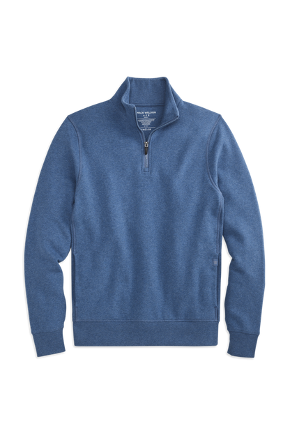 Blue Jean Heather | Front view of Ace Half Zip in Blue Jean Heather