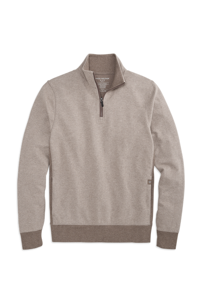 Vicuna Herringbone | Front view of Ace Half Zip in Vicuna Herringbone