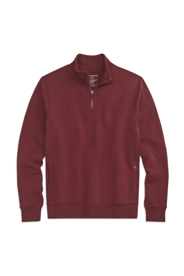 Aged Port | Front view of Ace Half Zip in Aged Port