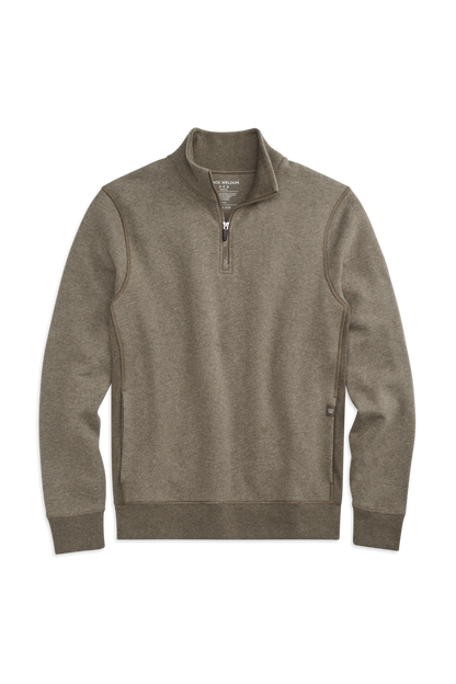 Sage Heather | Front view of Ace Half Zip in Sage Heather