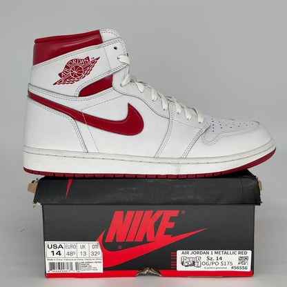 AIR JORDAN 1 METALLIC RED 555088-103 SIZE 14/15.5W