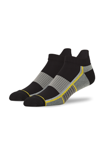 True Black / Taxi | Front view of AIRKNITx Ankle Sock in True Black / Taxi
