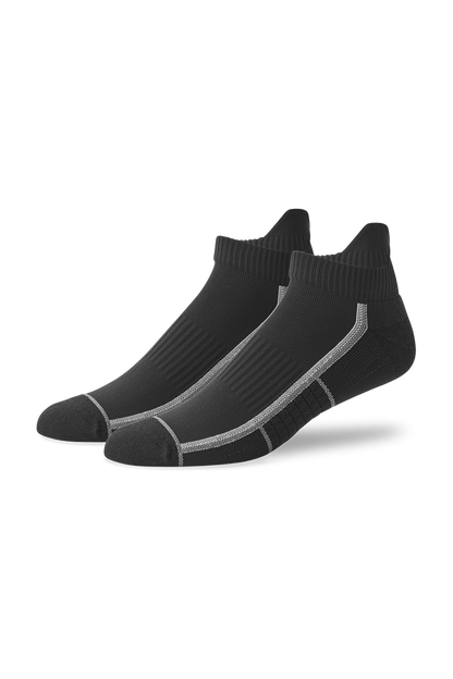 True Black - Outline | Front view of AIRKNITx Ankle Sock in True Black - Outline