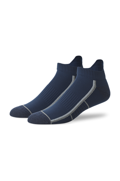 True Navy - Outline |Front view of AIRKNITx Ankle Sock in True Navy - Outline