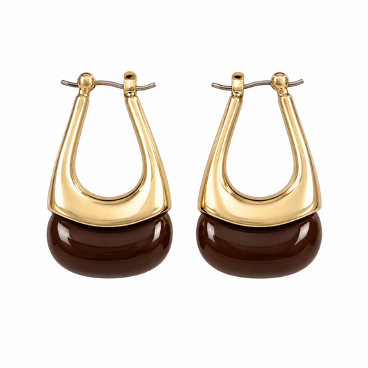 Alice Earrings (Gold/Brown)